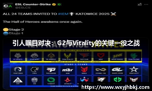 引人瞩目对决：G2与Vitality的关键一役之战